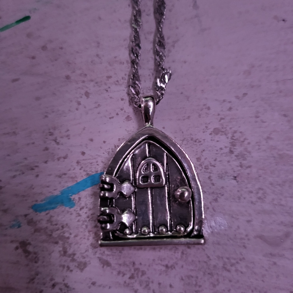 Garden door locket necklace